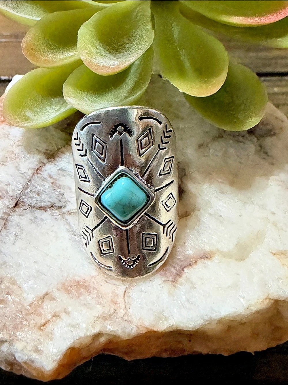 Turquoise Statement Ring in Silver
